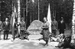 Piemiņas vieta kritušajiem latviešu leģiona karavīriem un nacionālajiem partizāniem Lubānas Jaunajos kapos atklāšanas pasākums. Avots: Māris Locs