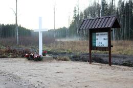 Mälestuspaik 13. veebruaril 1945 toimunud partisanide lahingu toimumiskohas Kalna valla Teemantmetsas. Foto: Selija.com