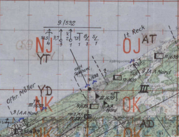 This sector was protected by the 3rd Battalion of the 639th Infantry Regiment of the Training Division “Kurland” with four 45 mm Soviet trophy anti-tank guns and the 3rd Battery of the Artillery Division “Ziemeļi” with three 76.2 mm Soviet trophy guns.